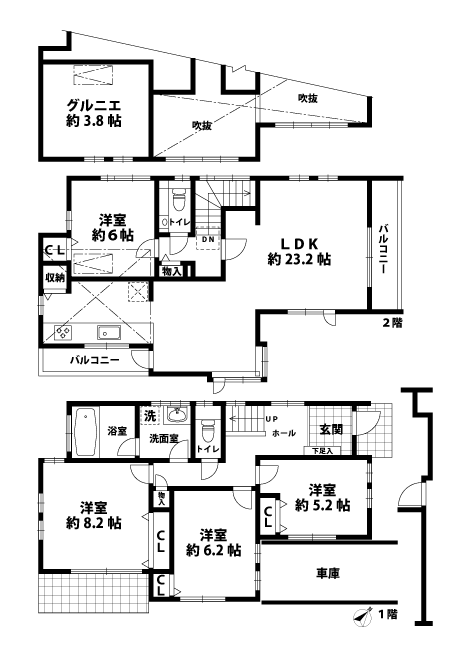バルコニーの間取図