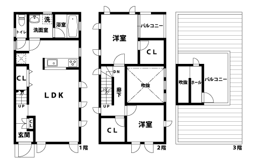 バルコニーの間取図
