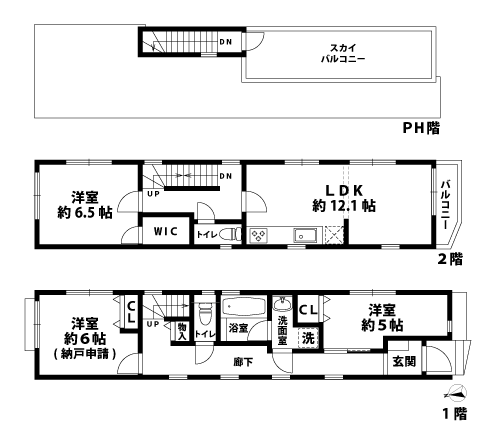 バルコニーの間取図