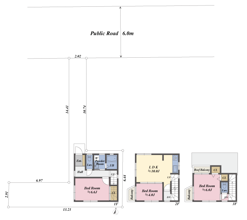 戸建3階の間取図