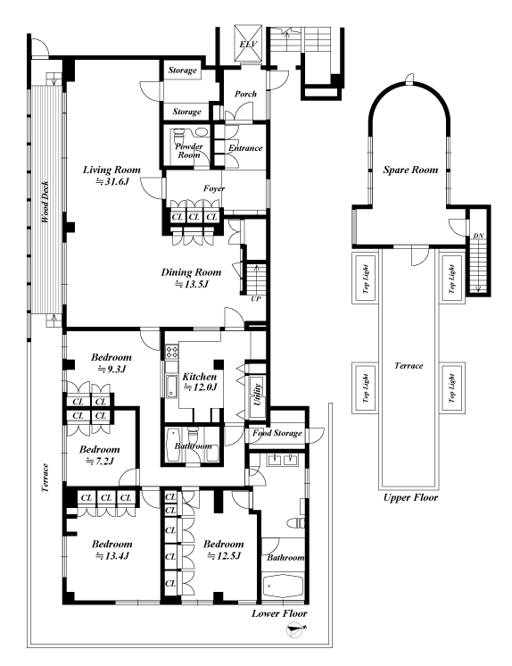 メゾネットの間取図