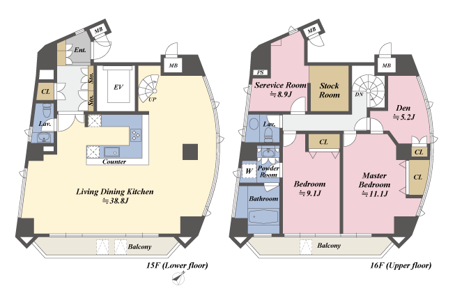 メゾネットの間取図