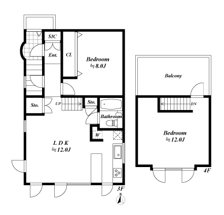 メゾネットの間取図
