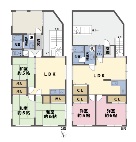 メゾネットの間取図