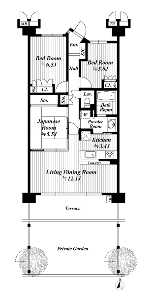 テラスの間取図