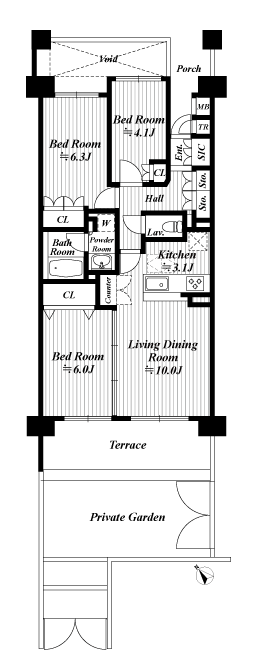 テラスの間取図