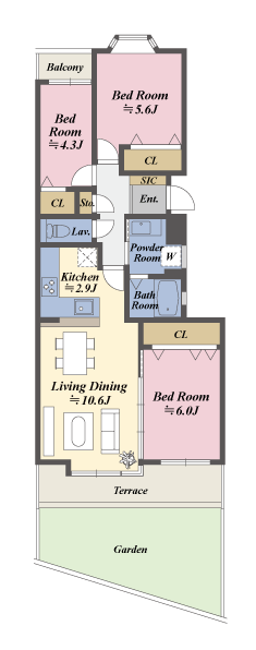 テラスの間取図