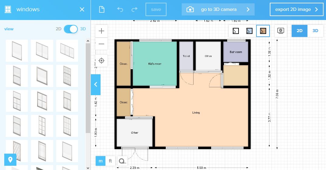 floor planner 建具の「3D表示」