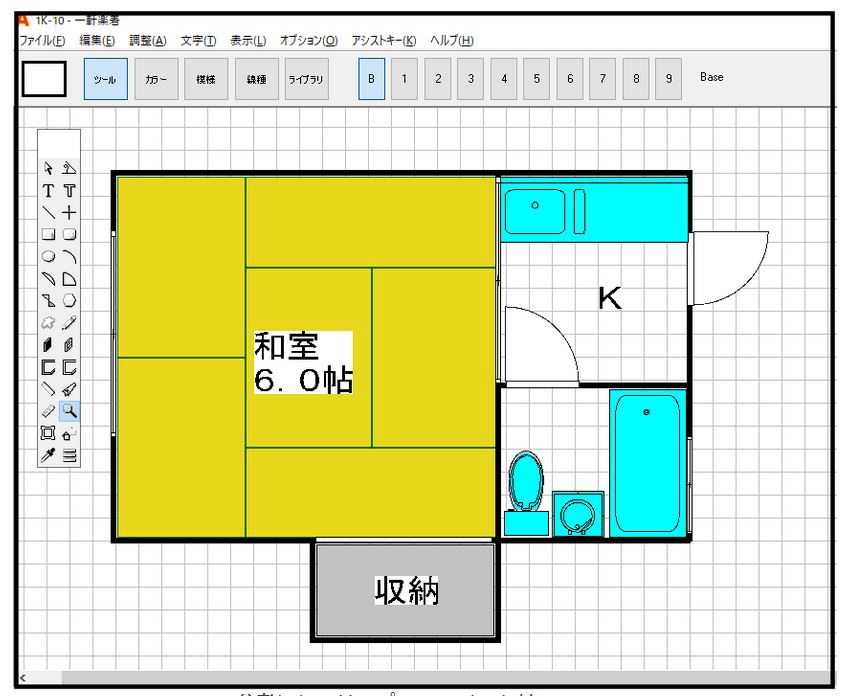 『一軒楽着9』で作成した間取図サンプル①