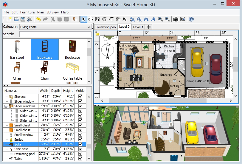 『Sweet Home 3D』で作成した間取図サンプル①