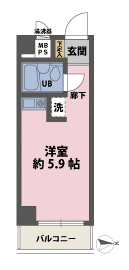 1Rの間取図