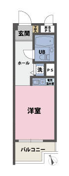 1Rの間取図