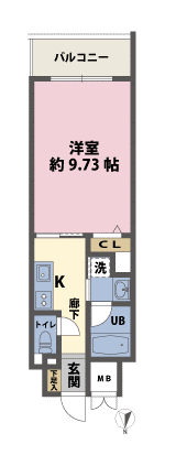 1Rの間取図