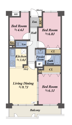 3LDKの間取図