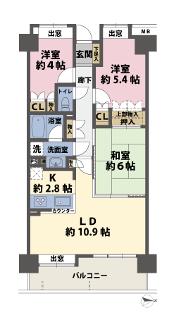 3LDKの間取図