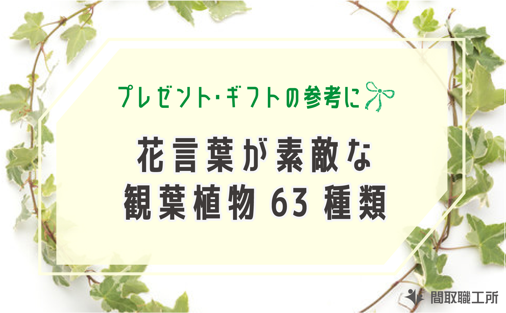 花言葉 素敵 観葉植物 63種類 プレゼント ギフト